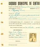 Registo de matricula de carroceiro de 2 ou mais animais em nome de Manuel Vieira, morador no Linhó, com o nº de inscrição 1893.