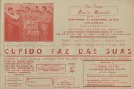 Programa do filme cómico "Cupido Faz das Suas" com a participação de Patricia Neal, Jack Carson, Ronald Reagan, Edward Arnold, Wayne Morris e Virginia Field. 