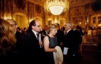 Público para assistir ao Concerto de piano de Pedro Burmester, na sala da música no Palácio Nacional de Queluz, durante o Festival de Música de Sintra.