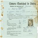 Registo de matricula de velocipedista em nome de Herbert dos Santos, morador em Sintra, com o nº de inscrição 844.