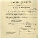 Registo de velocípede com o nº 1204, em nome de Domingos de Sousa, morador em Cortegaça.
