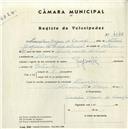 Registo de velocípede de marca Reynolds, com o nº 4548, em nome de Laurentino Joaquim da Conceição, morador em Albarraque.