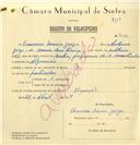Registo de velocípede com o nº 7053, em nome de Francisco Inácio Jorge, morador em Algueirão.