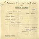 Registo de velocípede de marca Raio, com o nº 6161, em nome de António Fernandes da Rosa, morador em Assafora.