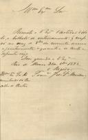 Ofício de Francisco José da Silva Mendonça, Regedor da Paroquia de Rio de Mouro, ao Administrador do Concelho de Sintra, referente ao envio da certidão de óbito e bilhete de enterramento, que confere com o mês de Outubro do corrente ano.