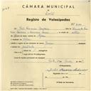Registo de velocípede de marca Jamor, com o nº 4280, em nome de João Francisco Malveiro, morador em Negrais.