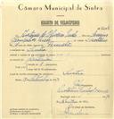 Registo de velocípede com o nº 6648, em nome de António de Oliveira Melo, morador em Sintra.
