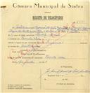 Registo de velocípede de marca Imperial, com o nº 6530, em nome de João Manuel Mourão da Costa, morador em Venda Seca.