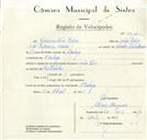 Registo de velocípede com o nº 8802, em nome de Diamantino Pedro, morador em A-da-Beja.