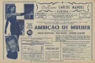 Programa do filme "Ambição de Mulher" realizado por Michael Gordon com a participação de Susan Hayward, Dan Dailey e George Sanders.