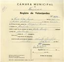 Registo de velocípede de marca Cycle Pombal, com o nº 3676, em nome de Luís Félix Júnior, morador em Ranholas.