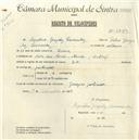 Registo de velocípede de marca D.H., com o nº 4859, em nome de Argentino Gonzalez Hernandez, morador em Mercês.