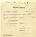 Registo de velocípede com o nº 7699, em nome de Domingos da Costa, morador em Francos.