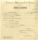 Registo de velocípede de marca Leon, com o nº 7614, em nome de Zeferino Pedroso, morador em Dona Maria.