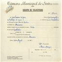 Registo de velocípede com o nº 5400, em nome de José Ferreira de Jesus, morador em Massamá.