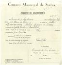 Registo de velocípede com o nº 8334, em nome de Armando da Luz Correia, morador em Casal dos Penedos, Ranholas.