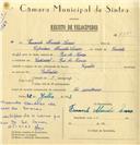 Registo de velocípede de marca Cycles, com o nº 6550, em nome de Fernando Cardoso de Almeida Soares, morador em Carrascal.