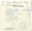 Registo de velocípede de marca Olimpique, com o nº 8747, em nome de Baltazar Gomes Mâna, morador em Queluz.