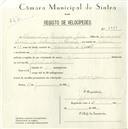 Registo de velocípede com o nº 5521, em nome de Clementino Mendonça Lúcio, morador em Carenque.