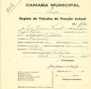 Registo de um veiculo de duas rodas tirado por um animal de espécie cavalar destinado a transporte de mercadorias em nome de José Joaquim Vicente, morador em Fontanelas.