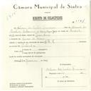 Registo de velocípede de marca L.R.S., com o nº 5584, em nome de António dos Santos Francisco, morador em Cacém de Cima.