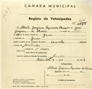 Registo de velocípede de marca Caravela, com o nº 3225, em nome de Alberto Joaquim Sequeira Oliveira, morador em Janas.