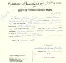 Registo de um veiculo de duas rodas tirado por um animal de espécie asinina destinado a transporte de mercadorias em nome de António Mateus Carolo, morador em Vila Verde.