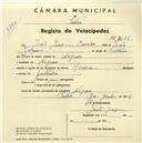 Registo de velocípede com o nº 3681, em nome de João Joaquim Canadas, morador em Negrais.
