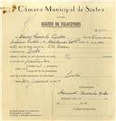 Registo de velocípede com o nº 6830, em nome de Manuel Perninha Pintão, morador em Linhó.