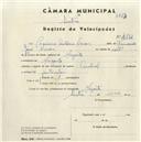 Registo de velocípede de marca Pombal, com o nº 4392, em nome de Casimiro António Neves, morador em Magoito.