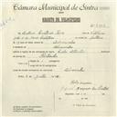 Registo de velocípede de marca Cycles Atlantic, com o nº 5306, em nome de António Cristovão Reis, morador em Alvarinhos.