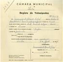 Registo de velocípede de marca Super, com o nº 3153, em nome de Maximino de Azevedo Cabral, morador em Queluz.