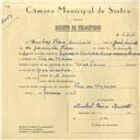 Registo de velocípede de marca Mauritania, com o nº 6206, em nome de Aníbal Rosa Aniceto, morador em Rio de Mouro.