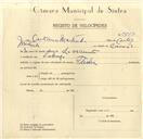 Registo de velocípede de marca Flecha, com o nº 9850, em nome de Caetano Martinho, morador em Sabugo.