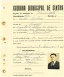 Registo de matricula de velocipedista em nome de André Cristóvão, morador em Lameiras, com o nº de inscrição 2141.