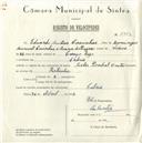 Registo de velocípede de marca Cycles Pombal com motor, com o nº 5753, em nome de Eduardo Matias Casinhas, morador em Cabriz.