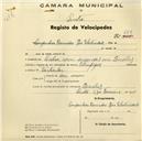 Registo de velocípede de marca Olympique, com o nº 678, em nome das Companhias Reunidas de Gás e Eletricidade, com sucursal em Queluz.
