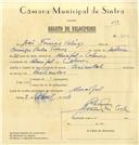 Registo de velocípede de marca Oriental, com o nº 7010, em nome de João Tomás Veloso, morador em Mucifal.