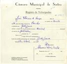 Registo de velocípede de marca Nacional, com o nº 8830, em nome de João Vitorino de Sousa, morador em Godigana.