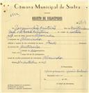Registo de velocípede de marca Frade, com o nº 6704, em nome de Joaquim João Cristovão, morador em Alvarinhos.