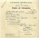 Registo de velocípede de marca Monte Belo, com o nº 3116, em nome de Carlos Alberto Ramos de Campos, morador em Odrinhas.