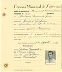 Registo de matricula de carroceiro em nome de António Vasconcelos Júnior, morador na Quinta de Penaferrim, com o nº de inscrição 1601.