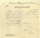 Registo de velocípede com o nº 10033, em nome de Adão Caetano Domingos, morador em Alfaquiques.