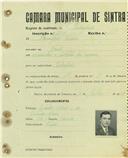 Registo de matricula de velocipedista em nome de Domingos Pedro, morador em Faião, com o nº de inscrição 1538.