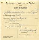 Registo de velocípede de marca Império, com o nº 7313, em nome de Artur Marques da Silva, morador em Aruil.