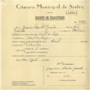 Registo de velocípede com o nº 5962, em nome de Joaquim Espanhol Jacinto, morador em Casal da Lage.