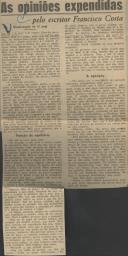 Nos últimos 20 anos mais e os melhores livros em Portugal - Opinião de Francisco Costa, publicado no Jornal "Diário de Lisboa", de Lisboa.