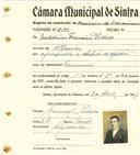 Registo de matricula de carroceiro de 2 ou mais animais em nome de Estevam Francisco Pedroso, morador em Alfourvar, com o nº de inscrição 2193.