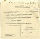Registo de velocípede de marca Caravela, com o nº 9736, em nome de Miguel Baltazar Baleia, morador em Arneiro dos Marinheiros.