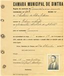 Registo de matricula de carroceiro de 2 ou mais animais em nome de António da Silva Ribeiro, morador na Ribeira de Sintra, com o nº de inscrição 2008.